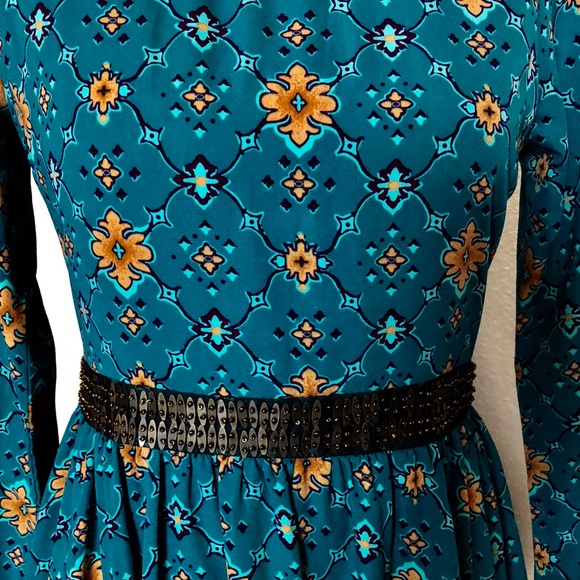 Alya Francesca’s Teal Print Tunic Dress size Small - Picture 3 of 8
